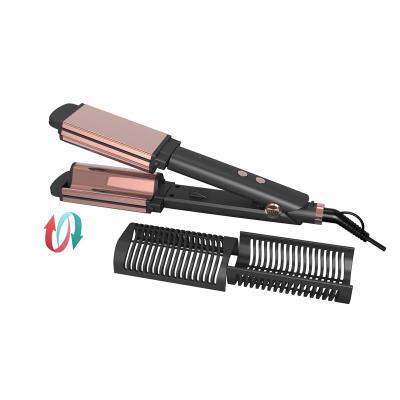 China Hot Selling LED Temperature Display New Arrival Ceramic Hair Curler and Straightener 2 in 1 for sale