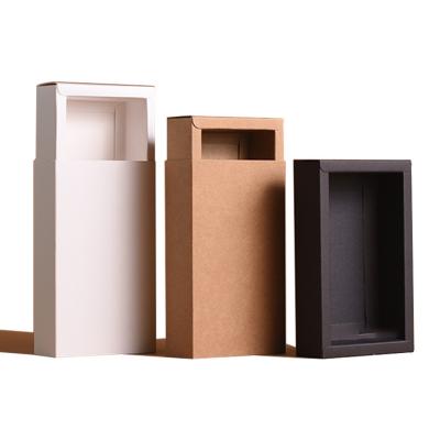 China Custom Wholesale High Quality Recyclable Recycled Black Kraft Paper Box With Lid for sale