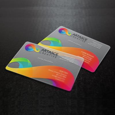 China Club / Advertising / Full Color Recycled Clear Plastic Printing Business / Supermarket Blank Logo Business Cards for sale