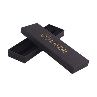 China Recyclable and Velvet Base Custom Logo Lid Luxury Black Paper Smart Watch Bands Box for sale