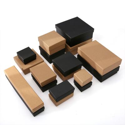 China Recyclable Custom Logo Printed Black Cardboard Paper Elegant Jewelry Small Gift Box Packaging for sale