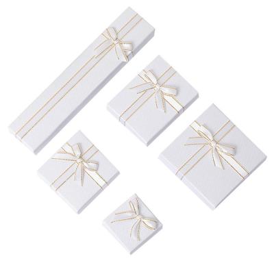 China Recyclable High-end High-end Matte White Square Cardboard Jewelry Texture Paper Packaging Bracelet Gift Box for sale