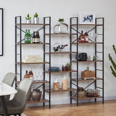 China Estante de escritorio Madeira Environmental Friendly Tall Freestanding Industrial Style Metal With X Shape Metal Frame For Home Office for sale