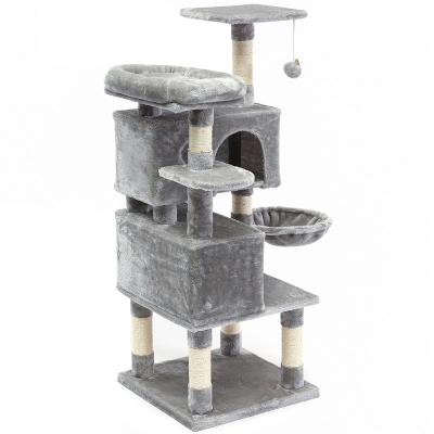 China Kitten Tower Cat Tree Condo Sustainable Multilevel Furniture With Lining Posts for sale