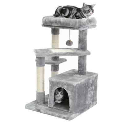 China Sustainable Pet Play Housing Furniture Kitten Tower Center Cat Tree With Extra Scratching Board And Posts for sale