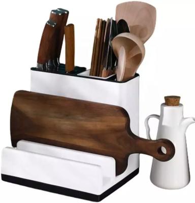 China Multifunctional Viable Pot Cover Rack Knife Board Holder Cutting Board Kitchen Cutlery Scissors Storage Rack for sale