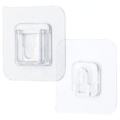 China Viable Double Sided Adhesive Strong Transparent Wall Hooks Hanger Suction Cup Sucker Hook Bathroom Storage Rack for sale