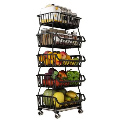 China 6 Layers Sustainable Rotating Storage Basket Cabinet Bathroom Organizer Rolling Utility Cart Gap Cosmetic Shelf for sale