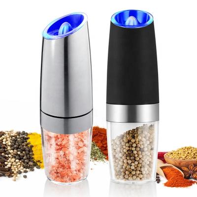 China Viable Automatic Spice Grinder With LED Light Kitchen Spice Salt Pepper Mill Crusher Tool Kit For Cooking for sale