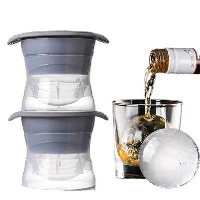 China 6cm Viable Silicone Ball Ice Molds Round Cube Kitchen DIY Ice Cream Maker Cocktail Use Sphere Whiskey Ice Tray for sale