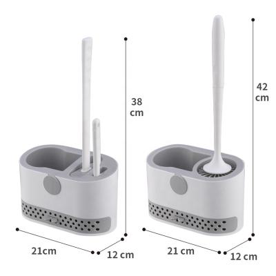 China Sustainable TPR Silicone Toilet Brush Wall-Mount Bathroom Head Cleaning Sweep No Dead Corner Hanging Brush for sale