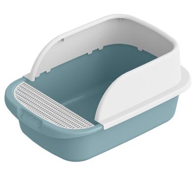 China Reusable Semi-enclosed Anti-splash Cat Bedpans Pet Toilet Cat Litter Box Eco-friendly Sustainable PP for sale