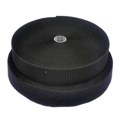 China 1/2 Sustainable 1 2 3 4 5 9 Inch 38mm 100 Mm Industrial Sew-on Black Adhesive Hook And Loop Fastener Roll Tape for sale