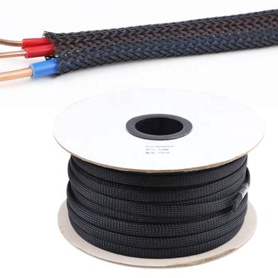 China High Quality Tri-Wire Black Expandable Encryption 16mm Tube Braided Mesh Wire And Cable Protector Woven TO PET Braided Tube Cable Management Sleeve for sale