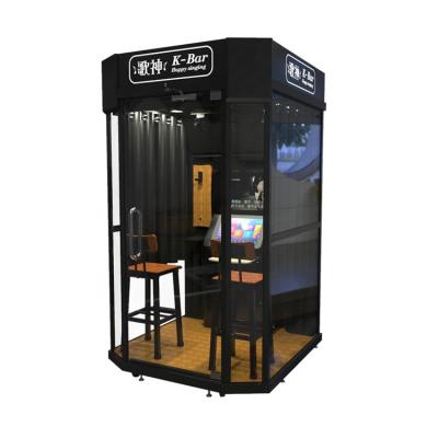 China Tempered Glass+hardware Playground Singing Bar Room Indoor Room Mini KTV Booth Room Coin Operated Karaoke Machine for sale