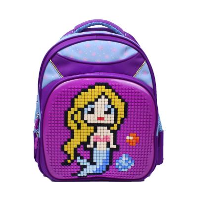 China 2021 Polyester Size Quality Back To School Pixel Backpack Silicon Lego DIY Bag for sale