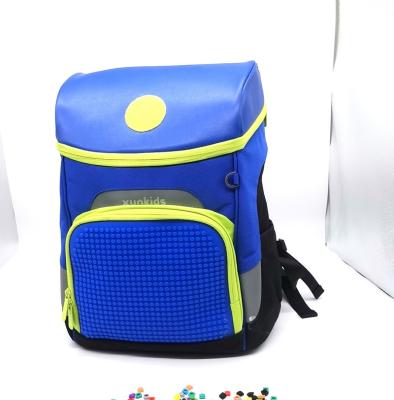 China DIY GPS School Bag With GPS And Colorful Lego Blocks Airflow Ergonomics Shoulder Strap School Backpack for sale