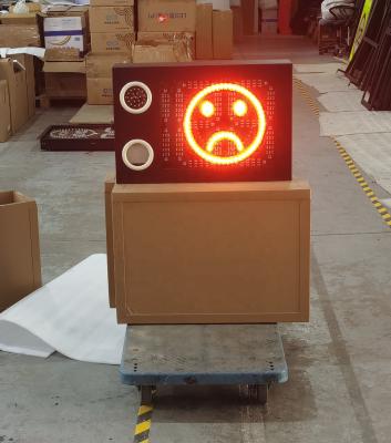 China Roadway Safety Signs Radar Speed ​​Sign Display With Smile/Cry Face With White Triggered Lightning for sale