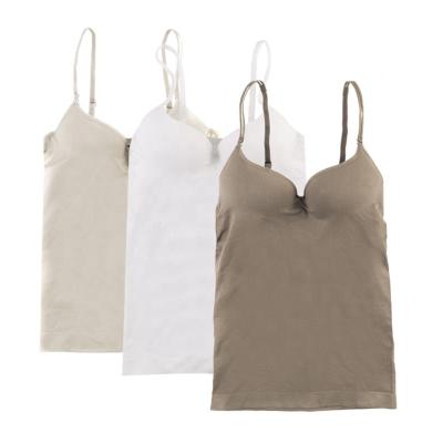 China High Quality Breathable Manufacture Women Tank Top Padded Shoulder Adjustable Camisole With Shelf Bra for sale