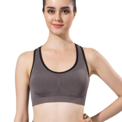 China Hygroscopic spring and summer antibacterial and seamless knitted sweatless yoga vest sports bra for sale