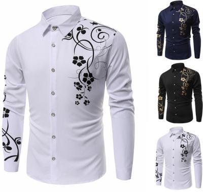 China 2023 Breathable European And American Fashion Customized Sleeved Shirts Men's Long Shirt for sale