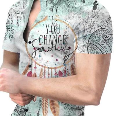 China 2023 Men's Short Sleeve Shirt Anti-Shrinkage Men's Custom Printed Shirt for sale