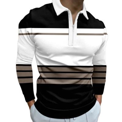 China 2023 Other Men's Casual Personalized Polo Printed Long Sleeved Polo Shirt for sale