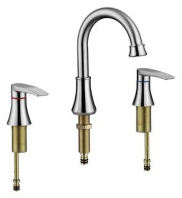 China Metered Split Faucets 3 Hole Black Bathtub Faucet Basin Mixer Tap for sale