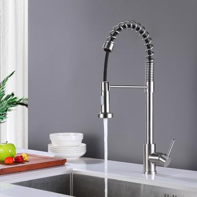 China Contemporary Spring Kitchen Faucet Pull Out 304 Stainless Steel Kitchen Faucet for sale