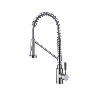 China Modern Spring Kitchen Pull Faucet Faucet For Kitchen Sink 304 Stainless Steel Kitchen Faucet for sale