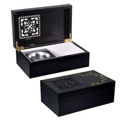 China Factory Handmade Customize Luxury Hot Design Wooden Black Luxury Perfume Display Box For Perfume Bottle for sale