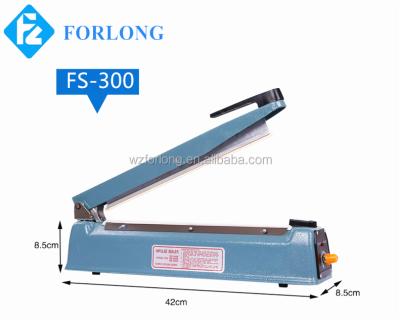 China FS-300 beverage hand sealer machine 300mm hand pulse sealing machine/manual plastic sheet sealer machine for sale