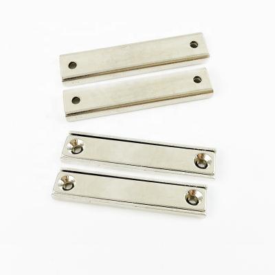 China Industrial Magnet Neodymium Rectangular Pot Magnets With Countersunk Hole, Mounting Screw for sale