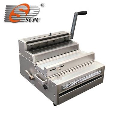 China Elertic Heavy Duty Notebook Hole Calendar Punching Machine With One Wire Closer SUPER300MW for sale