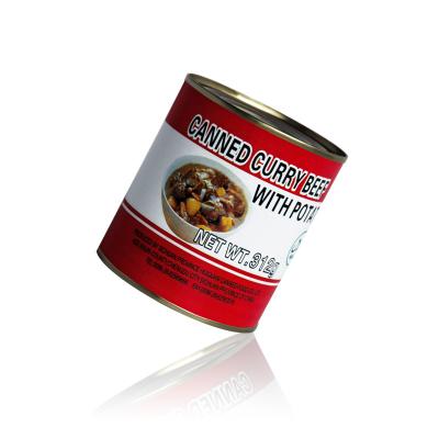 China Customizable Wholesale Canned 312g Canned Curry Beef Meat Luncheon Box Foods for sale