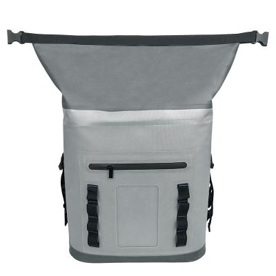 China High quality light gray sports fitness meal delivery portable insulation backpack roll mouth insulation backpack for sale