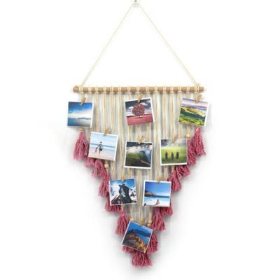 China Eco-Friendly And Economical Home Wall Hanging DIY Wooden Hanging Fringe Decoration Collage Photo Multi Display for sale