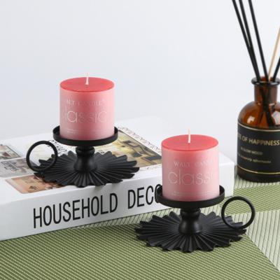 China 2PCS Black Home Decorative Elegant Candlestick Retro Metal Candle Holder For Wedding Christmas Halloween Church Holiday Decor for sale