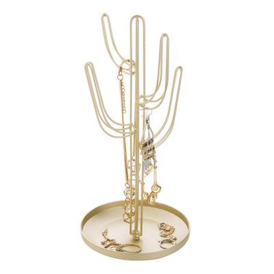 China Jewelry Display & decoration fashion goldtone metal jewelry cactus shaped tower for sale