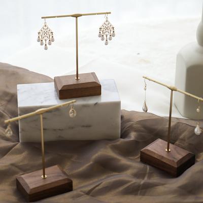 China Jewelry Earring Display & decoration customized wooden metal earring holder stand earrings holder earrings stand up rack displayer for sale