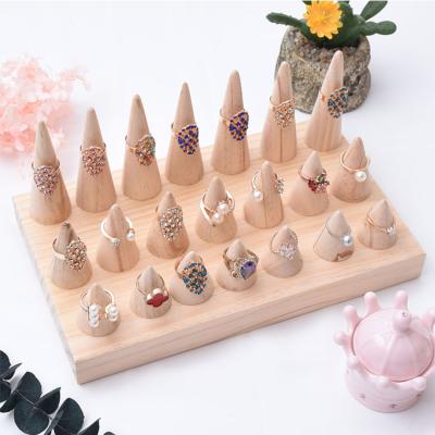 China Jewelry Display & decoration factories sell well Ring Jewelry Display Tray Wooden Jewelry Display Stand for sale