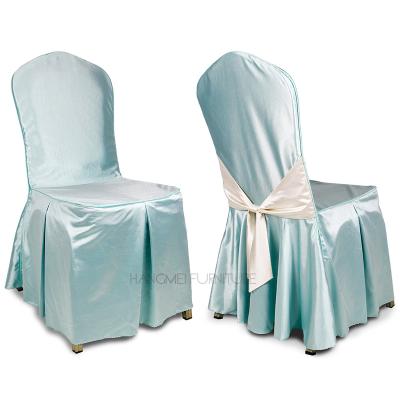 China Hot Selling Home Banquet Decor Party Wedding Decor Polyester Spandex Skirt Folding Flat Stretch Chair Cover Wholesale Wholesale for sale