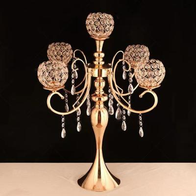 China Weddings Gold Wedding Centerpiece Flower Stand Candelabras for sale