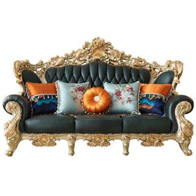 China Hot Selling Chesterfield Living Room Sofa Bed Hotel Furniture Luxury European Style Leather Living Room Seater Home Sofa Set for sale