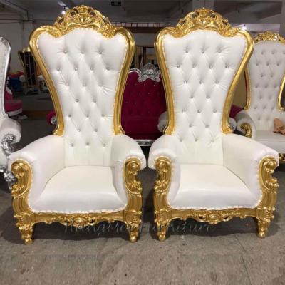 China Elegant High Class Sofa Bed King Chair White Wedding Throne Chairs for sale