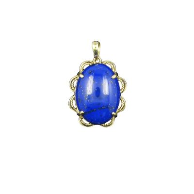 China Best CLASSIC Chinese Jewelry Bearing Blue Heart 14k Pure Pure Gold Lapis Lazuli Pendant for sale