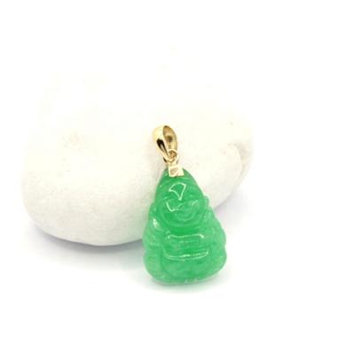 China CLASSIC Modern Pure Gold 14k Gold Fast Delivery Classic Jade Jade Buddha Pendant Green Yellow Gold for sale