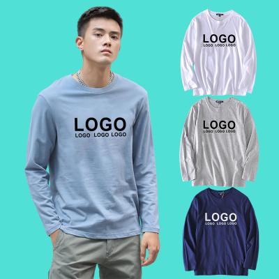 China Wholesale high quality custom made QUICK DRY cotton plain logo printing men's long sleeve t-shirt white T-shirt for men for sale