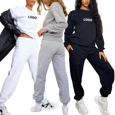 China Anti-pilling Customize High Quality Cotton O-Neck Gym Fitness Sets Comfortable Sportswear Two Piece Pants Sets Tracksuits For Women for sale