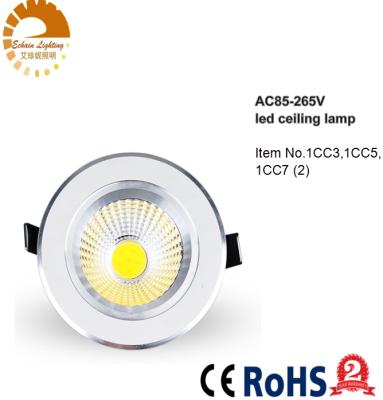 China Plastic Led Downlight COB 3W 5W 7W LED SpotLamp AC85-265V Light Downlight Recessed Light Indoor Lighting COB for sale